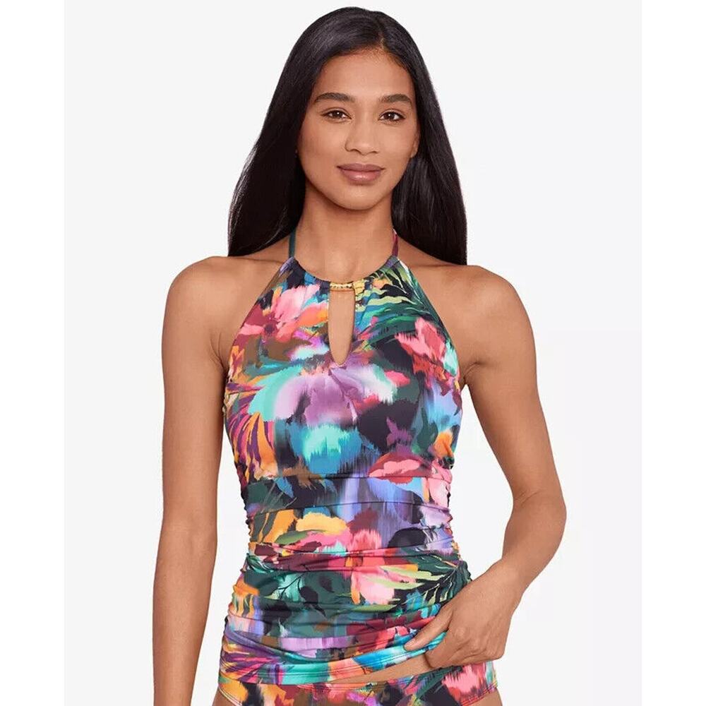 Ralph Lauren JUNGLE PARADISE High-Neck Halter Tankini Swim Top, US 6 NWT